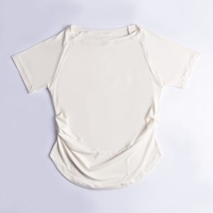 تیشرت اسپاندکس تک رنگ / بغل چین alo مدل 30024 - XL, شیری