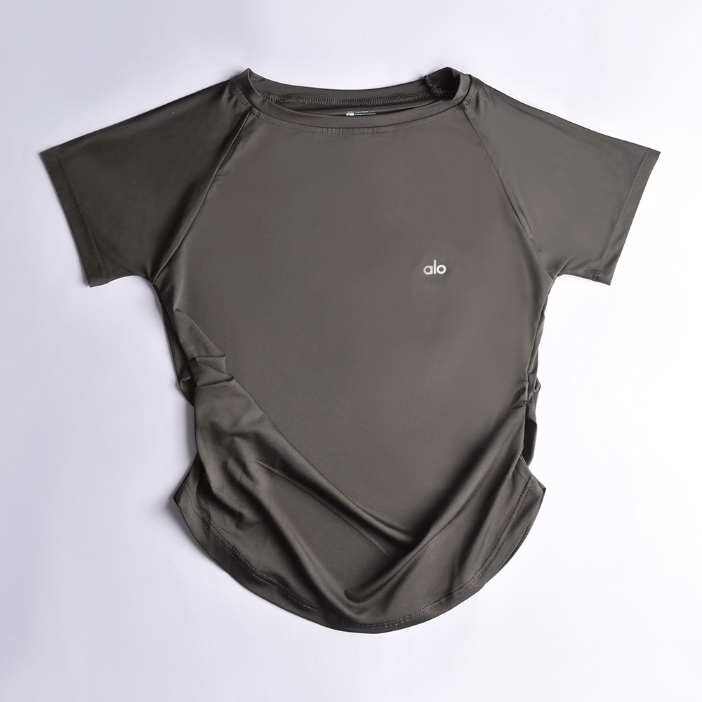 تیشرت اسپاندکس تک رنگ / بغل چین alo مدل 30024